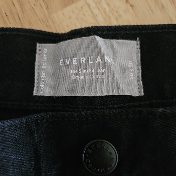 Everlane Men's 36 X 30 The Organic Cotton Slim Fit Jean - Coal Black - NWT - Picture 9 of 10